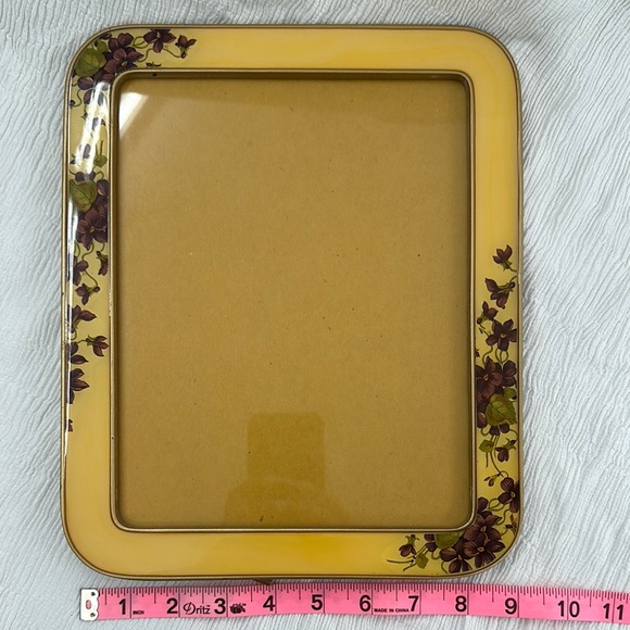 Vintage, rare Floral Yellow enamel Picture Frame mid-century Bucklers art deco - Picture 11 of 11